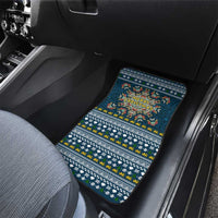 Sierra Leone Christmas Car Mats with Ornamental Pattern, National Coat of Arms, and Festive Motif - Wonder Print Shop