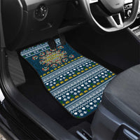 Sierra Leone Christmas Car Mats with Ornamental Pattern, National Coat of Arms, and Festive Motif - Wonder Print Shop