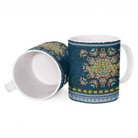 Sierra Leone Christmas Ceramic Mug with Ornamental Pattern, National Coat of Arms, and Festive Motif - Wonder Print Shop