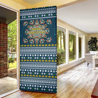 Sierra Leone Christmas Door Cover with Ornamental Pattern, National Coat of Arms, and Festive Motif - Wonder Print Shop