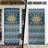 Sierra Leone Christmas Door Cover with Ornamental Pattern, National Coat of Arms, and Festive Motif - Wonder Print Shop