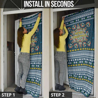 Sierra Leone Christmas Door Cover with Ornamental Pattern, National Coat of Arms, and Festive Motif - Wonder Print Shop