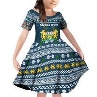 Sierra Leone Christmas Family Matching Off Shoulder Short Dress and Hawaiian Shirt with Ornamental Pattern, National Coat of Arms, and Festive Motif - Wonder Print Shop