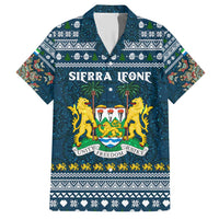 Sierra Leone Christmas Family Matching Short Sleeve Bodycon Dress and Hawaiian Shirt with Ornamental Pattern, National Coat of Arms, and Festive Motif - Wonder Print Shop