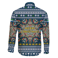 Sierra Leone Christmas Family Matching Short Sleeve Bodycon Dress and Hawaiian Shirt with Ornamental Pattern, National Coat of Arms, and Festive Motif - Wonder Print Shop