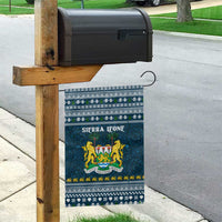 Sierra Leone Christmas Garden Flag with Ornamental Pattern, National Coat of Arms, and Festive Motif - Wonder Print Shop