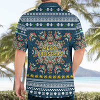Sierra Leone Christmas Hawaiian Shirt with Ornamental Pattern, National Coat of Arms, and Festive Motif - Wonder Print Shop