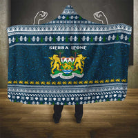 Sierra Leone Christmas Hooded Blanket with Ornamental Pattern, National Coat of Arms, and Festive Motif - Wonder Print Shop