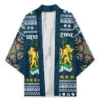 Sierra Leone Christmas Kimono with Ornamental Pattern, National Coat of Arms, and Festive Motif - Wonder Print Shop
