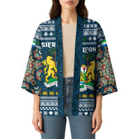 Sierra Leone Christmas Kimono with Ornamental Pattern, National Coat of Arms, and Festive Motif - Wonder Print Shop