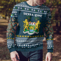 Sierra Leone Christmas Ugly Christmas Sweater with Ornamental Pattern, National Coat of Arms, and Festive Motif - Wonder Print Shop