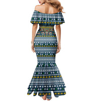 Sierra Leone Christmas Mermaid Dress with Ornamental Pattern, National Coat of Arms, and Festive Motif - Wonder Print Shop
