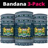 Sierra Leone Christmas Neck Gaiter with Ornamental Pattern, National Coat of Arms, and Festive Motif - Wonder Print Shop
