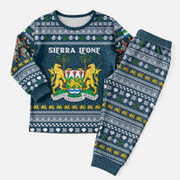 Sierra Leone Christmas Pajama Set with Ornamental Pattern, National Coat of Arms, and Festive Motif - Wonder Print Shop
