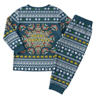 Sierra Leone Christmas Pajama Set with Ornamental Pattern, National Coat of Arms, and Festive Motif - Wonder Print Shop