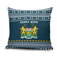 Sierra Leone Christmas Pillow Cover with Ornamental Pattern, National Coat of Arms, and Festive Motif - Wonder Print Shop