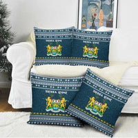 Sierra Leone Christmas Pillow Cover with Ornamental Pattern, National Coat of Arms, and Festive Motif - Wonder Print Shop