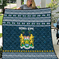 Sierra Leone Christmas Quilt with Ornamental Pattern, National Coat of Arms, and Festive Motif - Wonder Print Shop