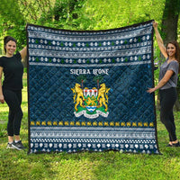Sierra Leone Christmas Quilt with Ornamental Pattern, National Coat of Arms, and Festive Motif - Wonder Print Shop