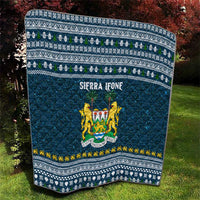Sierra Leone Christmas Quilt with Ornamental Pattern, National Coat of Arms, and Festive Motif - Wonder Print Shop