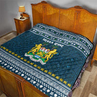 Sierra Leone Christmas Quilt with Ornamental Pattern, National Coat of Arms, and Festive Motif - Wonder Print Shop