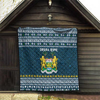 Sierra Leone Christmas Quilt with Ornamental Pattern, National Coat of Arms, and Festive Motif - Wonder Print Shop