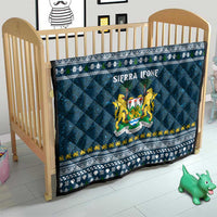 Sierra Leone Christmas Quilt with Ornamental Pattern, National Coat of Arms, and Festive Motif - Wonder Print Shop
