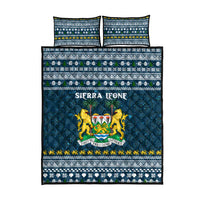 Sierra Leone Christmas Quilt Bed Set with Ornamental Pattern, National Coat of Arms, and Festive Motif - Wonder Print Shop