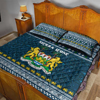 Sierra Leone Christmas Quilt Bed Set with Ornamental Pattern, National Coat of Arms, and Festive Motif - Wonder Print Shop