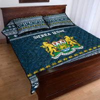 Sierra Leone Christmas Quilt Bed Set with Ornamental Pattern, National Coat of Arms, and Festive Motif - Wonder Print Shop