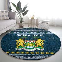Sierra Leone Christmas Round Carpet with Ornamental Pattern, National Coat of Arms, and Festive Motif - Wonder Print Shop