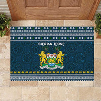Sierra Leone Christmas Rubber Doormat with Ornamental Pattern, National Coat of Arms, and Festive Motif - Wonder Print Shop
