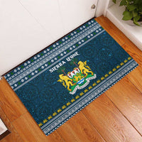 Sierra Leone Christmas Rubber Doormat with Ornamental Pattern, National Coat of Arms, and Festive Motif - Wonder Print Shop
