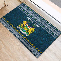 Sierra Leone Christmas Rubber Doormat with Ornamental Pattern, National Coat of Arms, and Festive Motif - Wonder Print Shop