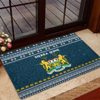 Sierra Leone Christmas Rubber Doormat with Ornamental Pattern, National Coat of Arms, and Festive Motif - Wonder Print Shop