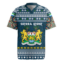 Sierra Leone Christmas Rugby Jersey with Ornamental Pattern, National Coat of Arms, and Festive Motif - Wonder Print Shop
