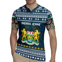 Sierra Leone Christmas Rugby Jersey with Ornamental Pattern, National Coat of Arms, and Festive Motif - Wonder Print Shop
