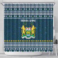 Sierra Leone Christmas Shower Curtain with Ornamental Pattern, National Coat of Arms, and Festive Motif - Wonder Print Shop