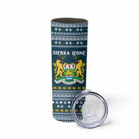 Sierra Leone Christmas Skinny Tumbler with Ornamental Pattern, National Coat of Arms, and Festive Motif - Wonder Print Shop