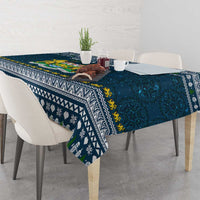 Sierra Leone Christmas Tablecloth with Ornamental Pattern, National Coat of Arms, and Festive Motif - Wonder Print Shop