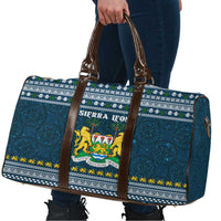 Sierra Leone Christmas Travel Bag with Ornamental Pattern, National Coat of Arms, and Festive Motif - Wonder Print Shop
