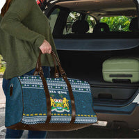 Sierra Leone Christmas Travel Bag with Ornamental Pattern, National Coat of Arms, and Festive Motif - Wonder Print Shop