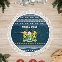 Sierra Leone Christmas Tree Skirt with Ornamental Pattern, National Coat of Arms, and Festive Motif - Wonder Print Shop