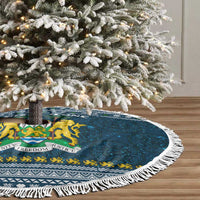 Sierra Leone Christmas Tree Skirt with Ornamental Pattern, National Coat of Arms, and Festive Motif - Wonder Print Shop