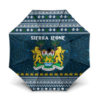 Sierra Leone Christmas Umbrella with Ornamental Pattern, National Coat of Arms, and Festive Motif - Wonder Print Shop