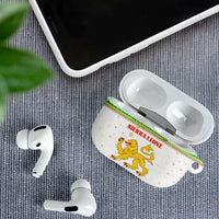Sierra Leone Christmas AirPods Case with Festive Green Pattern, Golden Lion Emblem, and Santa Sleigh Motif - Wonder Print Shop