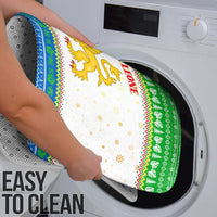 Sierra Leone Christmas Bathroom Set with Festive Green Pattern, Golden Lion Emblem, and Santa Sleigh Motif - Wonder Print Shop