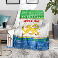 Sierra Leone Christmas Blanket with Festive Green Pattern, Golden Lion Emblem, and Santa Sleigh Motif - Wonder Print Shop