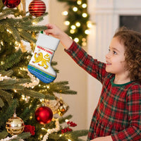 Sierra Leone Christmas Stocking with Festive Green Pattern, Golden Lion Emblem, and Santa Sleigh Motif - Wonder Print Shop
