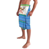 Sierra Leone Christmas Lavalava with Festive Green Pattern, Golden Lion Emblem, and Santa Sleigh Motif - Wonder Print Shop